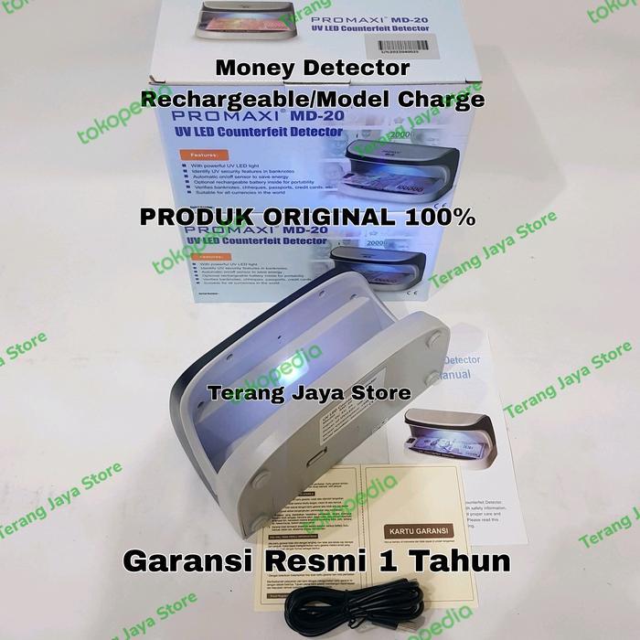 Money Detector Promaxi Md-20 Lampu Uv Deteksi Uang Kertas Promaxi Md20 Uv Lamp Detector