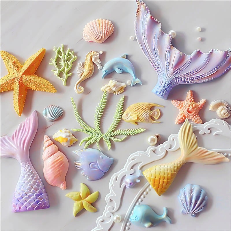 Fish Seaweed Dolphin Cake Mold Seahorse shell Mould Starfish Mermaid