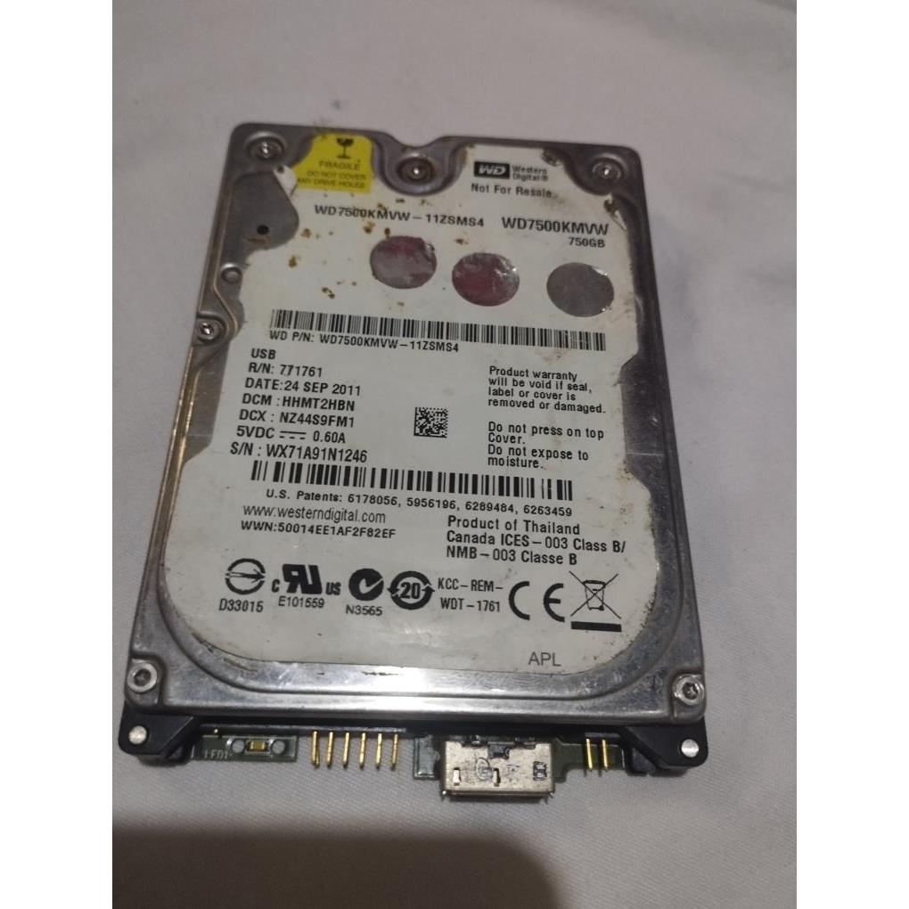 Hardisk external, WD, 750 GB, SATA, 2,5"-rusak
