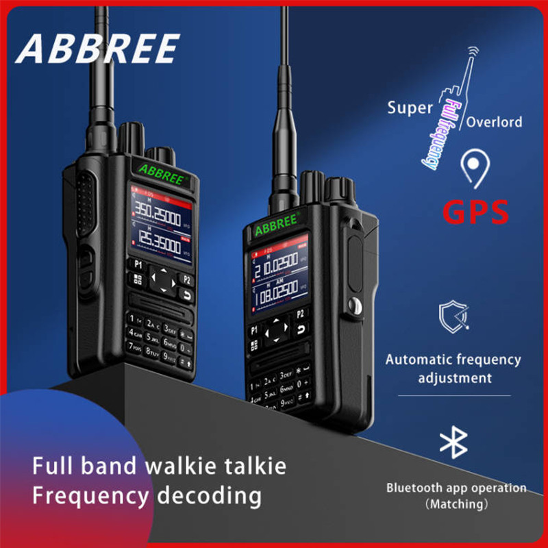 2PCS ABBREE Walkie Talkie AR-869 GPS Bluetooth APP Programming Wireless Copy Frequency Air Band Full