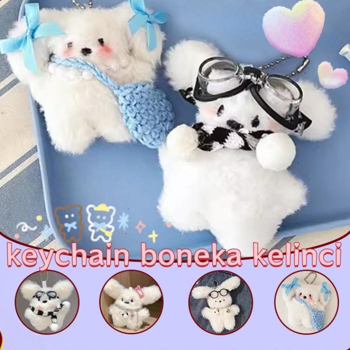Boneka Kelinci Bunny Lucu Gantungan Kunci Kelinci Bulu Gantungan Kunci Charm Gantungan Kunci Lucu