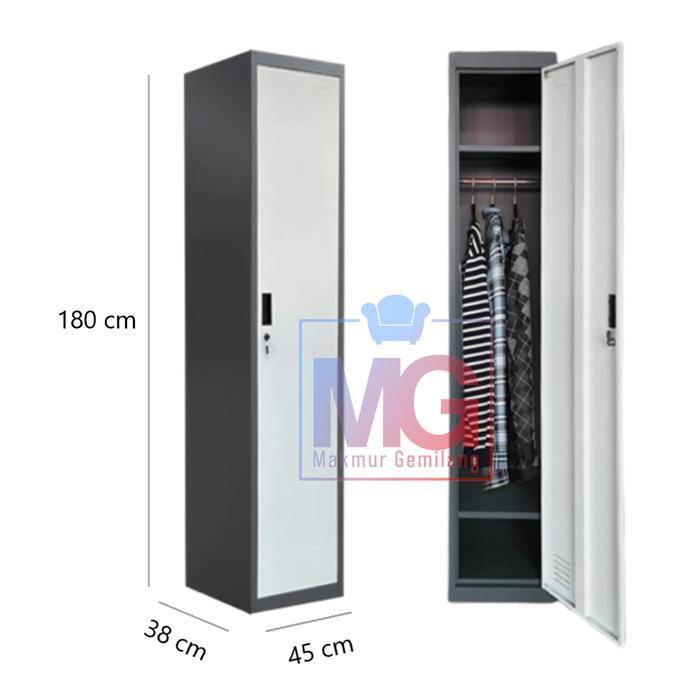 Locker Besi 1 Pintu / Lemari Pakaian Besi 1 Pintu / Lemari Baju Gantung / Lemari Cabinet L 01 [Kurir