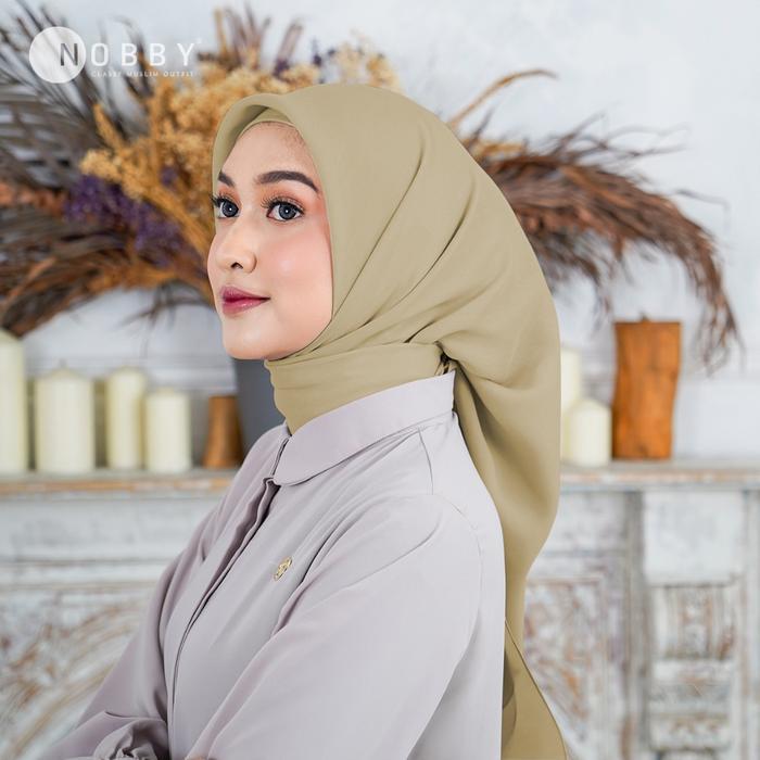 TERMURAH Nobby Hijab Uzma Scarf Kerudung Segi Empat Bahan Paris Voal Motif Polos