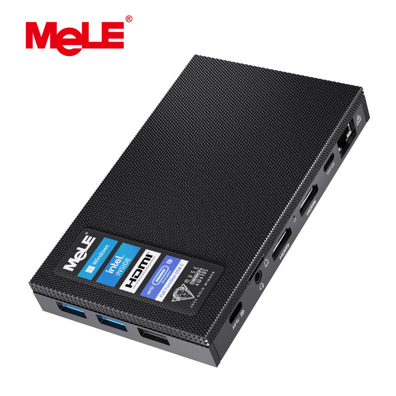 MeLE Slim Mini PC N100 Fanless Desktop Computer LPDDR4X Windows 11 16GB 512GB Industrial Mini PC 2.4