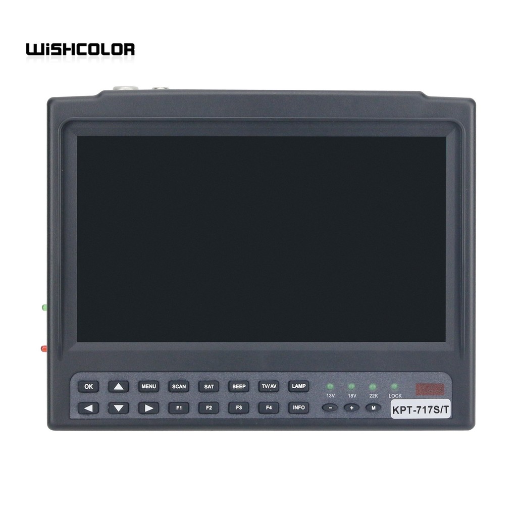 Wishcolor KPT-717S/T 7" LCD HD Satellite Finder DVB-S2+T2+C Combo Receiver & HD Monitor (TV + HD + A