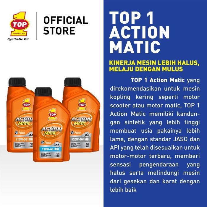PAKET OLI TOP 1 TOP1 ACTION MATIC 20W40 800ML SYNTHETIC DAN OLI GARDAN