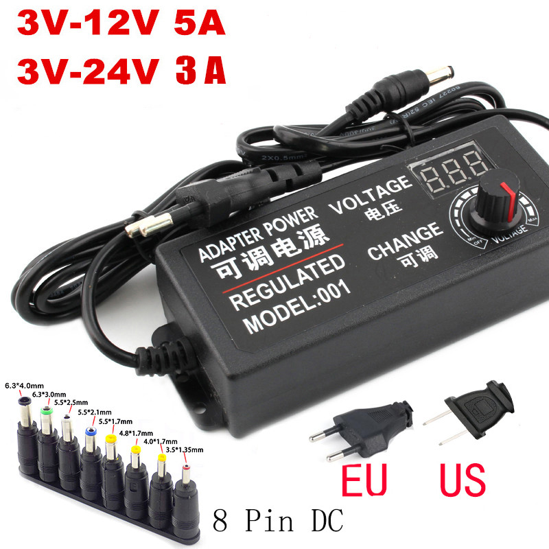 Adjustable Power Supply Adapter AC To DC 3V 12V 3V 24V 9V 24V