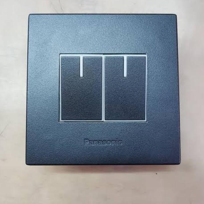 Panasonic Saklar 2 gang 1 arah Black