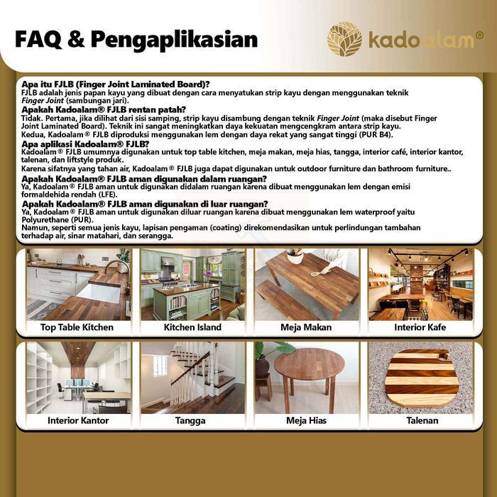 1e0e- Kadoalam - Fjlb (Finger Joint Laminated Board) Fjl Board Estetik Papan Merbau, Karet,