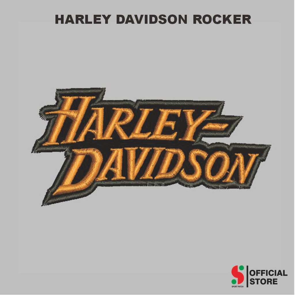 SPORT-733 PATCH HARLEY DAVIDSON ROCKER BORDIR LOGO KOMPUTER