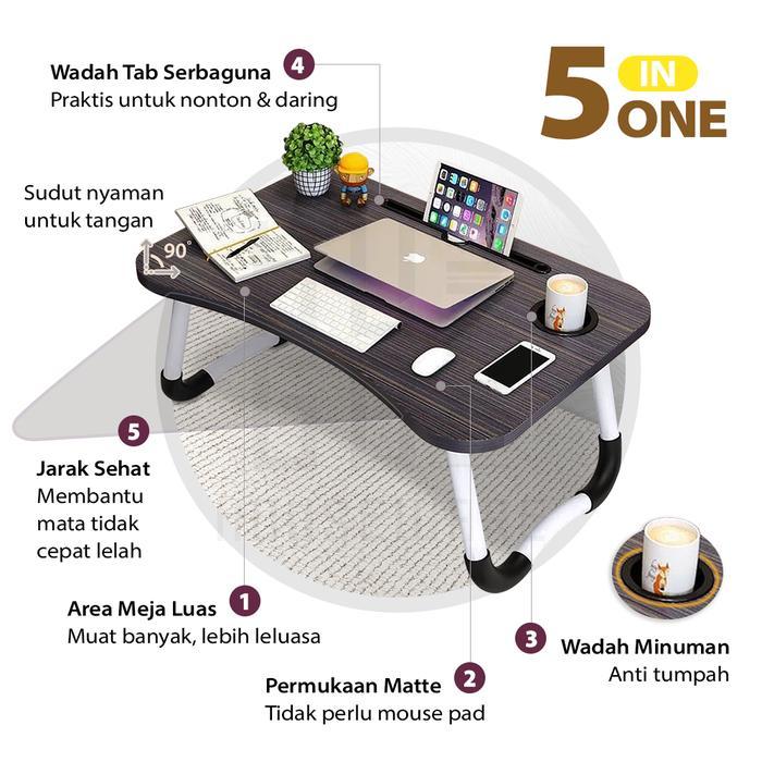 Hugo Meja Belajar Portable / Meja Laptop / Meja Lipat Serbaguna Original