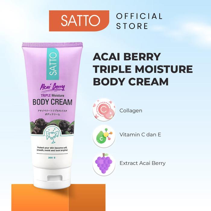 75r2- Satto Acai Berry Triple Moisture Whitening Body Cream 200 Ml