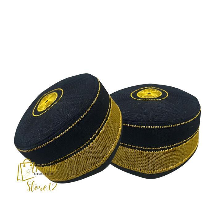 Peci Kopyah Pria Bugis Bone Makkasar / Songkok Makasar Lokal / Kopiah Kuning Keren Muslim