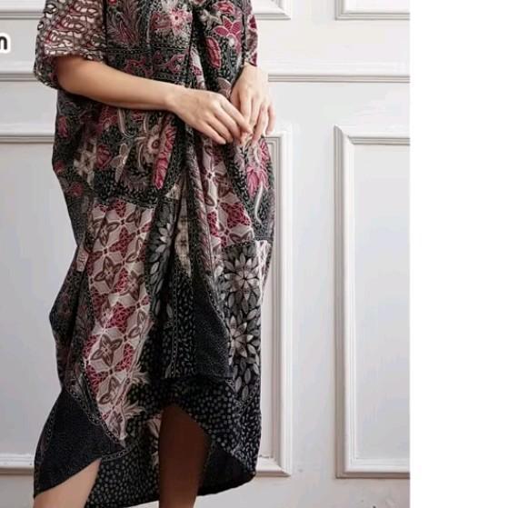 Kaftan Batik Pendek Wanita Dress Pesta Party Kondangan Jumbo Big Size