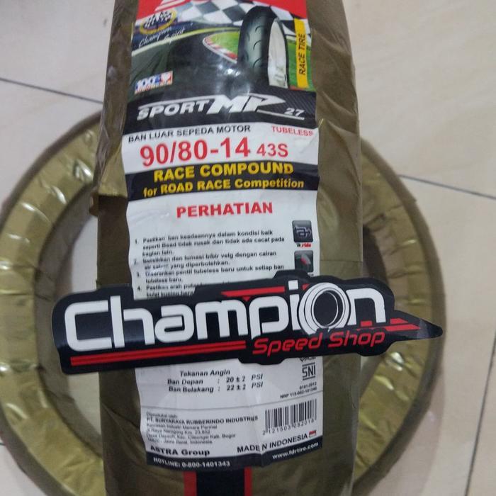Ban FDR Sport MP 27 90/80 - 14 Vario Beat + Pentil Tubeless Panjang