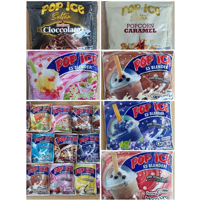 New POP ICE 10 bungkus pop ice coklat cream cheese permen karet taro yogurt strawberry es doger