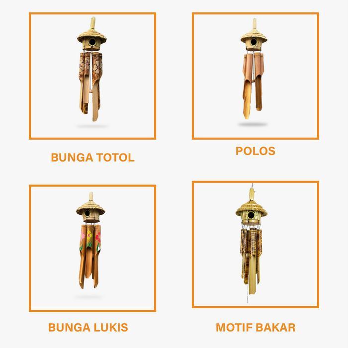 Lonceng Bambu 40 Cm/Lonceng Angin Bambu/Gantungan Bambu/Jerami/Bali/Klontong