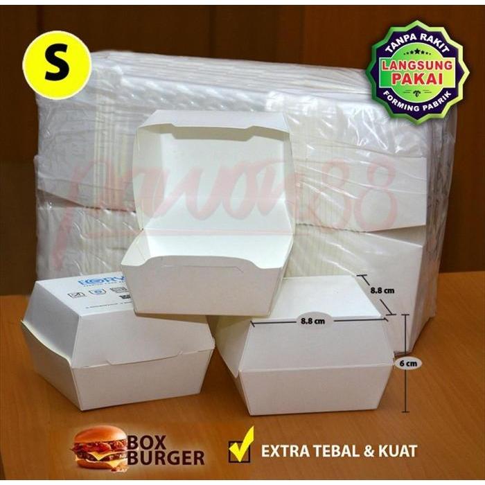 Box Burger - Kotak Burger - Dus Burger - PUTIH-S