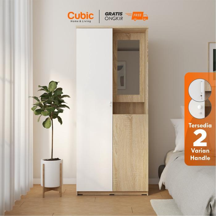 Cubic Lemari Pakaian Minimalis / Lemari Baju 2 Pintu / LUNA LPM 201