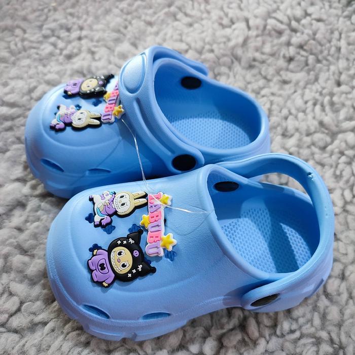 ezbu- Sandal Cross Kodok Baim Viral Labubu Anak Laki-Laki Sendal Fuji Perempuan Bahan Karet