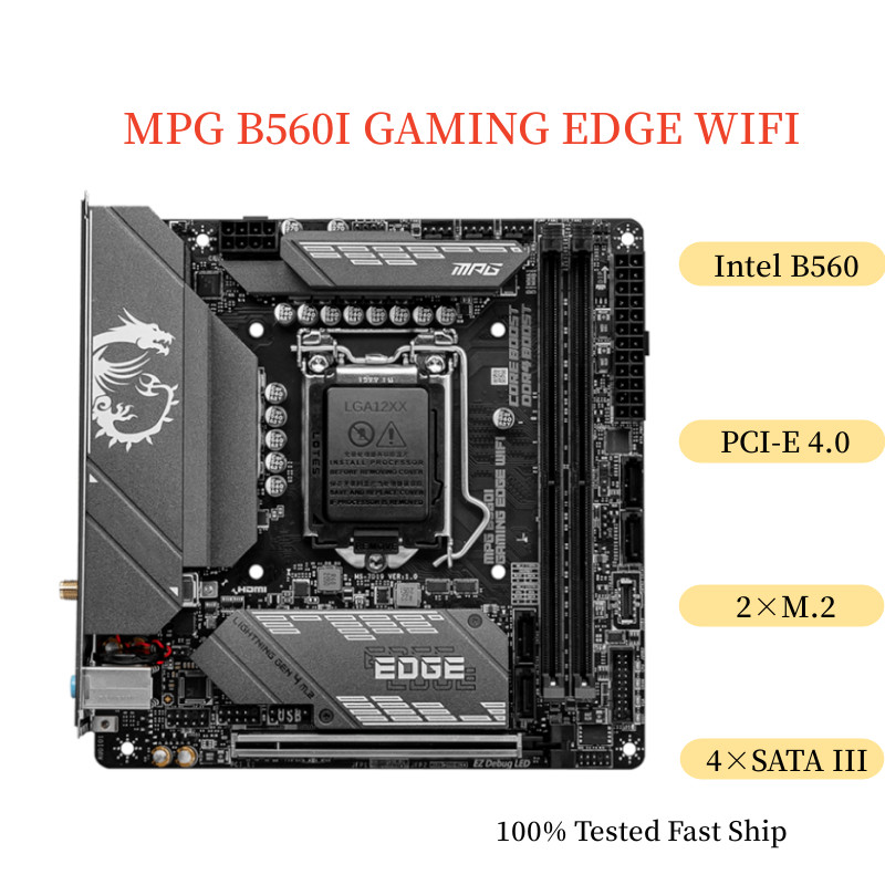 For MSI MPG B560I GAMING EDGE WIFI Motherboard 64GB LGA 1200 DDR4 Mini-ITX Mainboard 100% Tested Fas