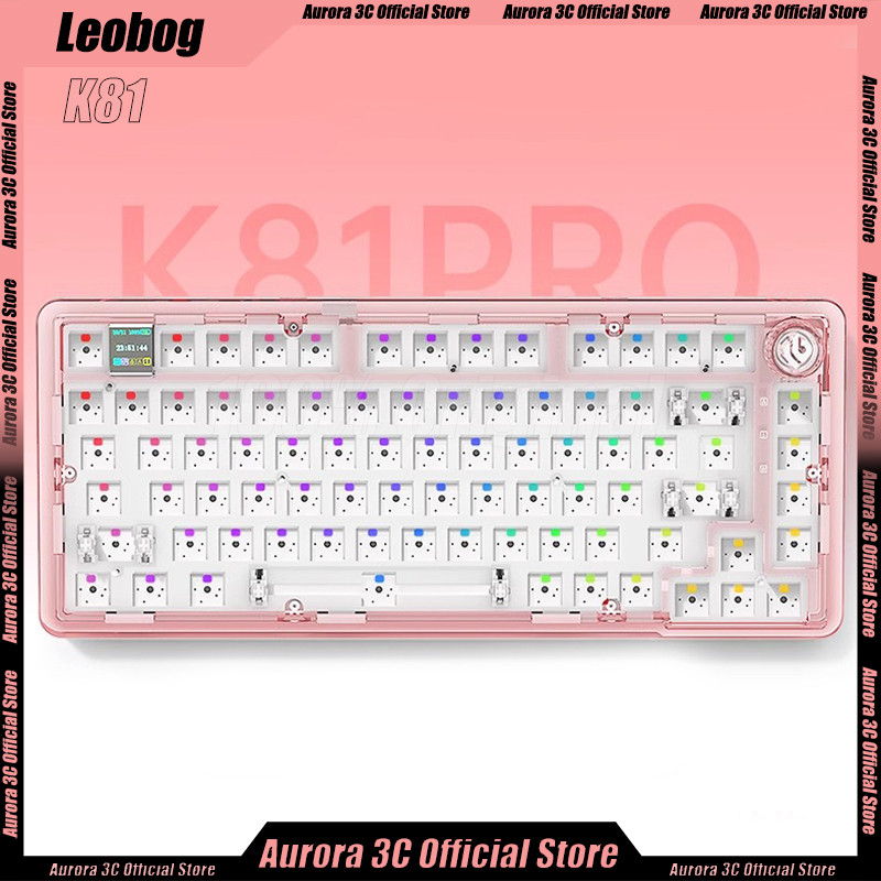 Leobog K81 Mechanical Keyboard 3 mode USB/2.4G/Bluetooth Wireless Hot Swap Keyboard PBT Keycaps Gask