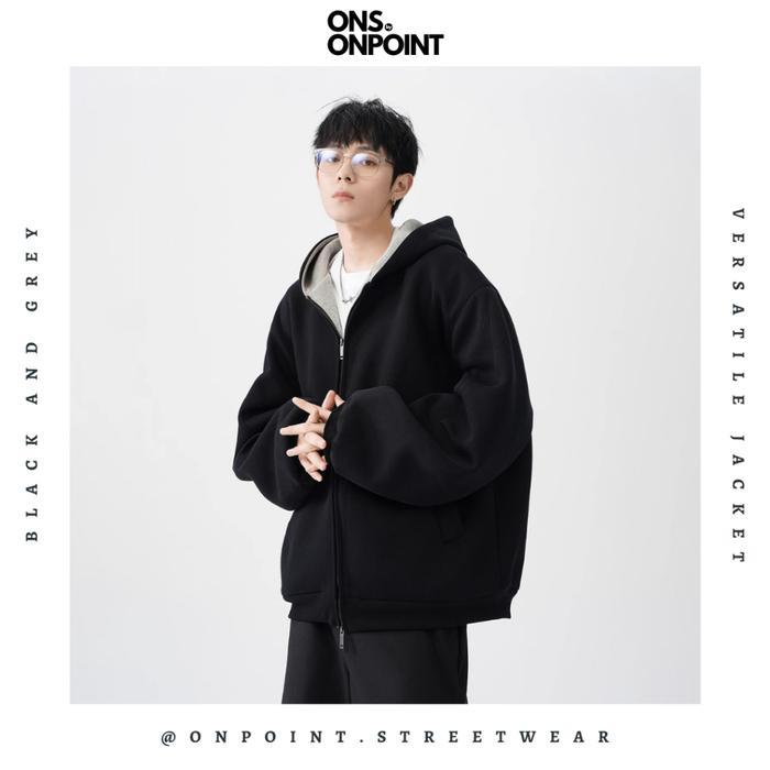 [ONS BY ONPOINT] Versatile hoodie - hoodie pria oversize streetwear jaket gaya korea jumbo basic
