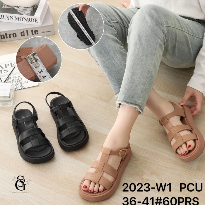 TERMURAH Sepatu Sandal Wanita Karet Model Tiga Tali Balance / 2023-w1