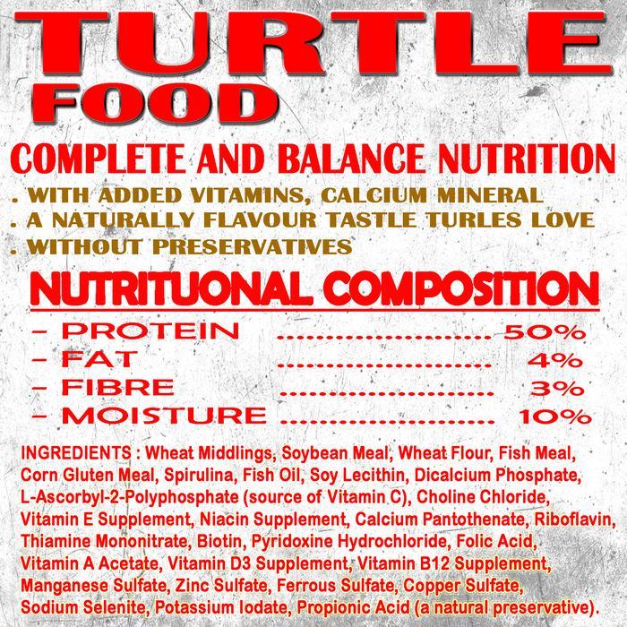 TURTLE FOOD PELET MAKANAN PAKAN KURA KURA AIR RES REPTILE AIR AMPHIBI BRAZIL DADA MERAH MONBI RAZOR