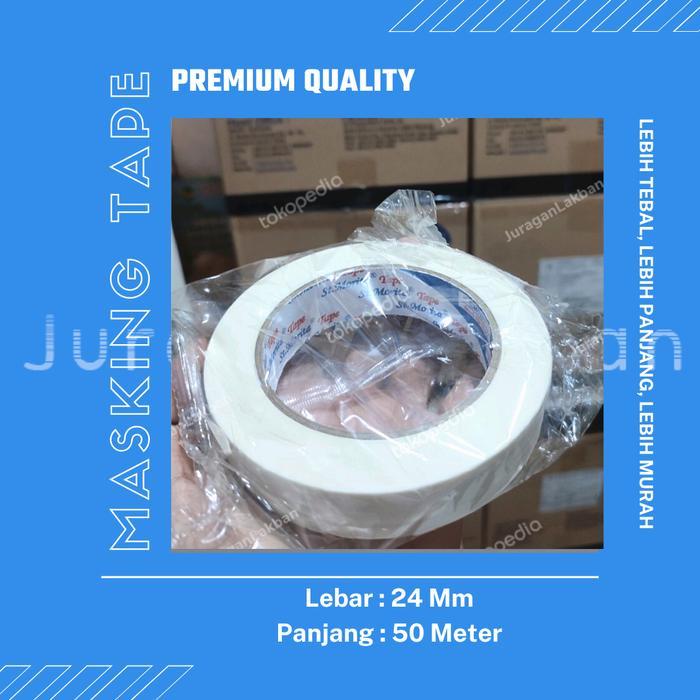 News Lakban Masking Tape / lakban kertas besar 24mm x 50 meter Murah