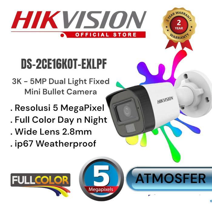 Paket Cctv Hikvision 4 Channel 5Mp Colorvu Lengkap Original