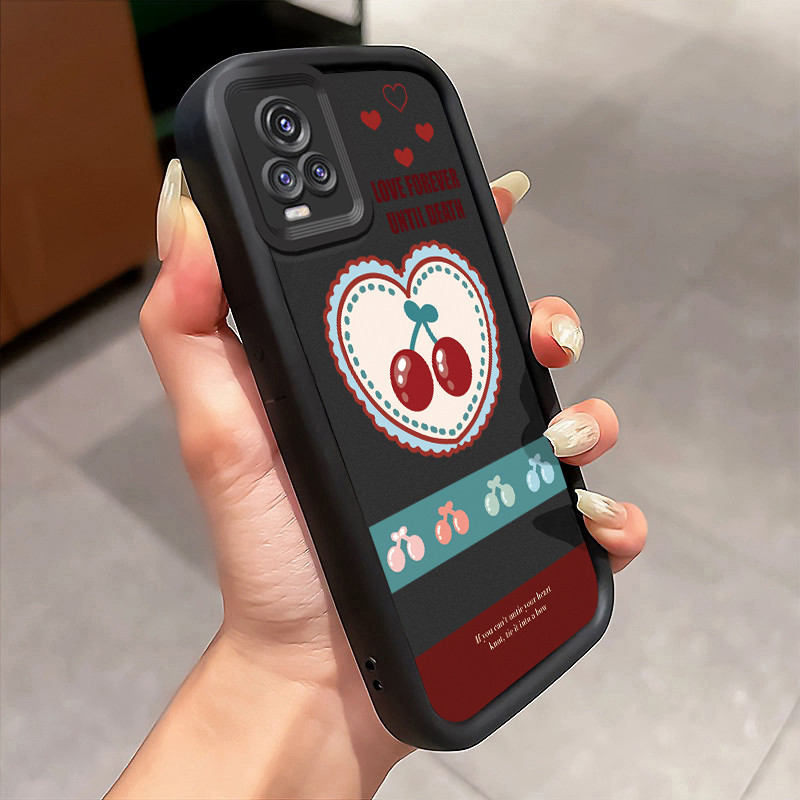 Casing Hp VIVO V20 VIVO V20 Pro Case Casing Cherry cinta pola Kasus HP Tangga Langit Mewah Silikon S