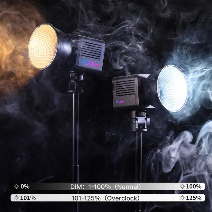 dmx7u- Ulanzi L024 40W Rgb Portable Led Video Light 2500K-6500K Cri 95+