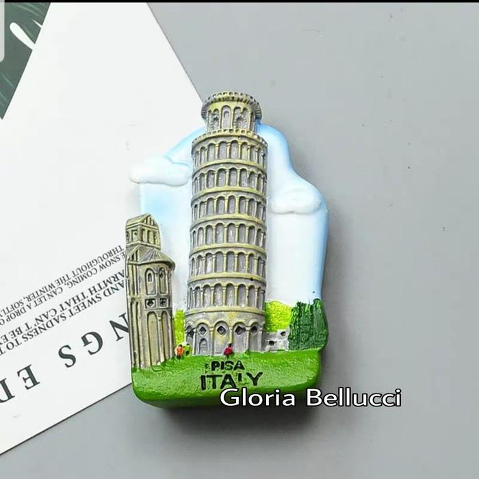 souvenir tempelan magnet kulkas menara pisa negara italia italy eropa