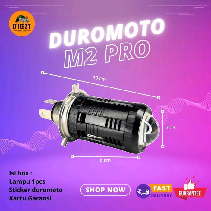 DUROMOTO M2 PRO LAMPU LED H4 PROJECTOR 18 WATT