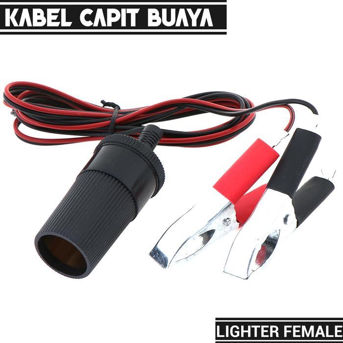 NEWTRIC- Kabel Jepit Buaya Besar Ke Aki Dengan Ujung Soket Lighter Pemantik