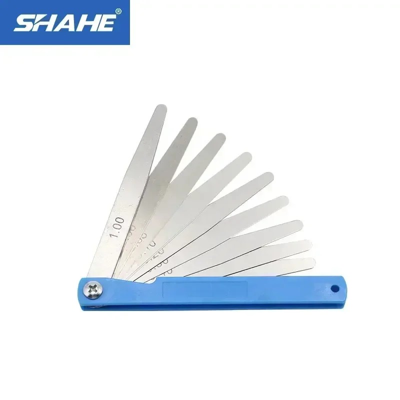TERBARU SHAHE 100 mm Length Metric Feeler Gauge 17 Blades Feeler Gauge 0.02-1.00 mm Measurement Inst