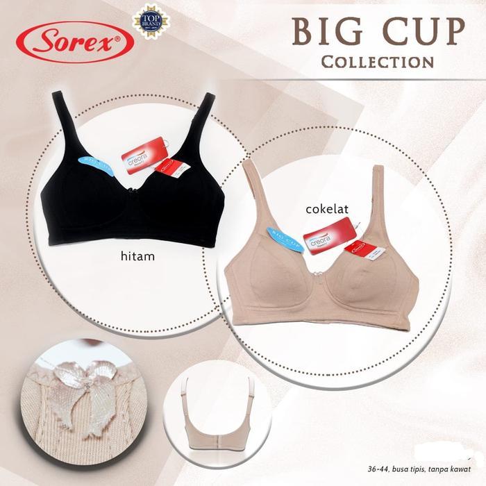 BH BRA BIG CUP SOREX 01008 SIZE 36 - 44 TANPA KAWAT BUSA TIPIS