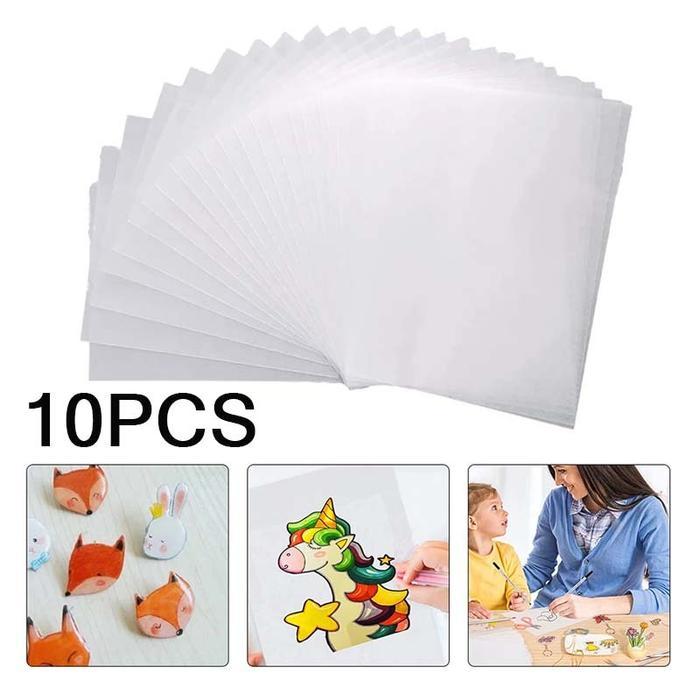 10pcs Plastik Shrink Paper 20*29cm Shrink Kertas Shrink Paper Diy Multifungsi Heat Shrink Sheets