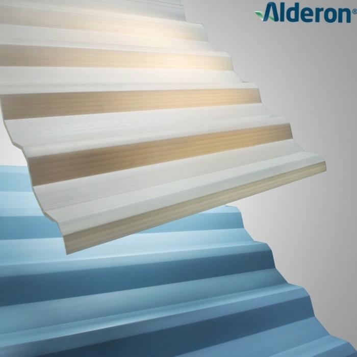 Atap Upvc Alderon R830 Double Layer 10Mm - Panjang 3 Meter Putih Biru Doff