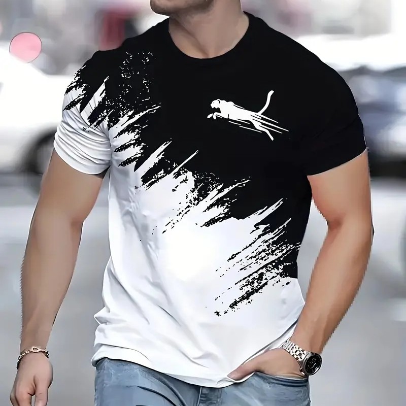 Animal T-Shirts For Men 3d Print T-Shirt Mens Sports T-Shirt Street Fashion Short Sleeve Tee Shirts