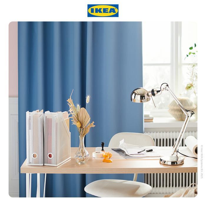siy4- Ikea Forsa Lampu Meja / Lampu Baca / Lampu Kerja Dilapisi Nikel Minimalis Akrilik Baja