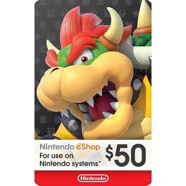 zmaa- Nintendo Eshop Card Network Usa Us Wallet 50 Usd Dollar Dolar $50
