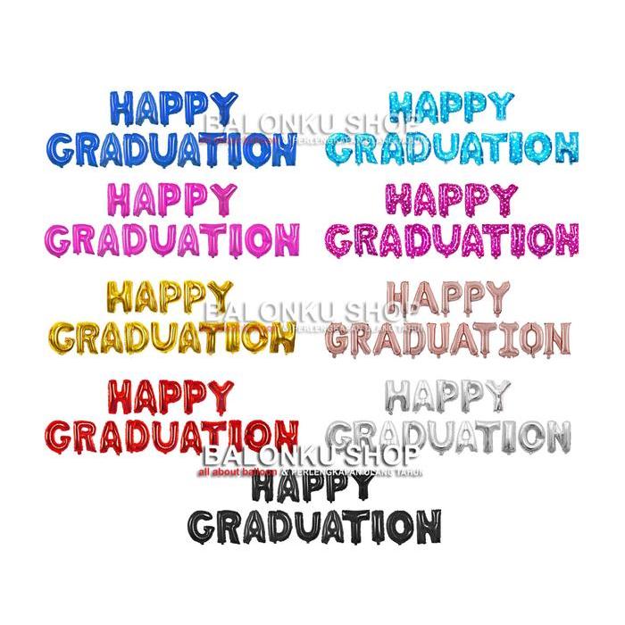 Balon Foil Happy Graduation / Balon Graduation Set / Balon Set Wisuda