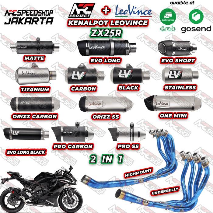 KNALPOT HEADER ARC BLUE 2IN1 KAWASAKI ZX25R + LEOVINCE GPCORSA EVO LONG