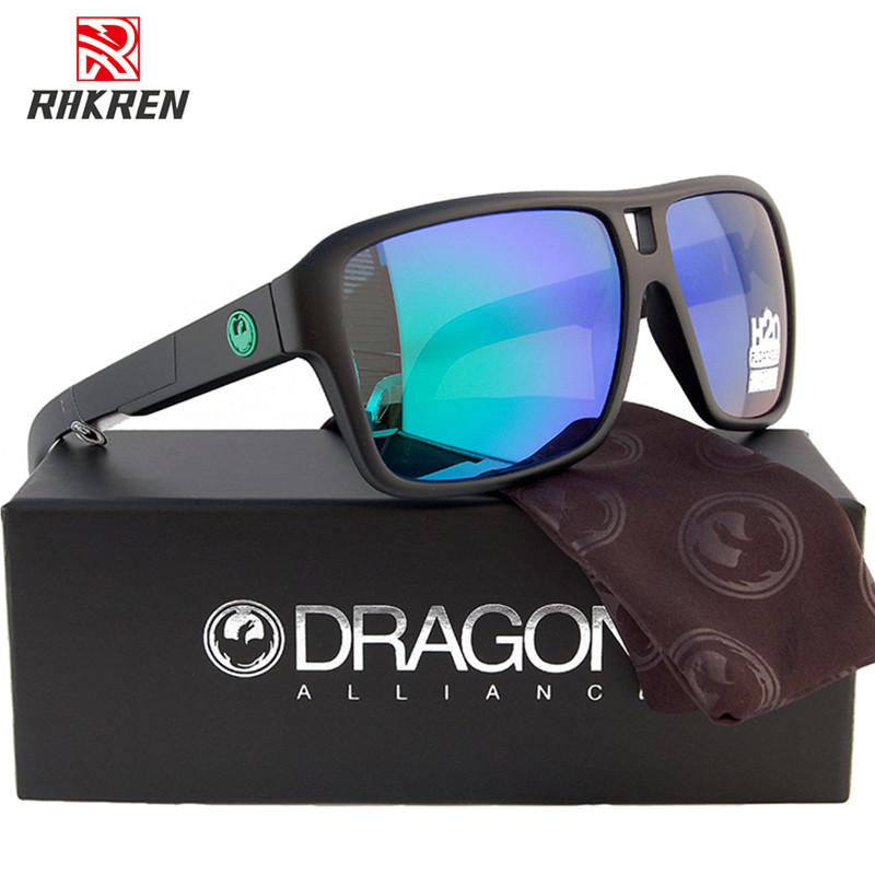 Brand Square Sunglasses for Men Women Dragon Design Sports Goggles Male UV400 Mirror Driving Eyewear