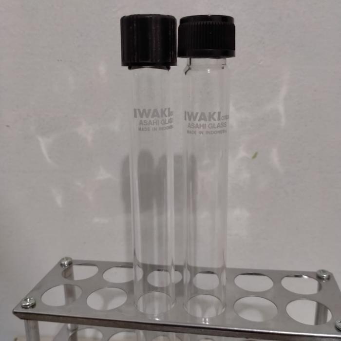 TEST TUBE WITH SCREW CAP 27 ML IWAKI.18X180MM. TABUNG REAKSI IWAKI