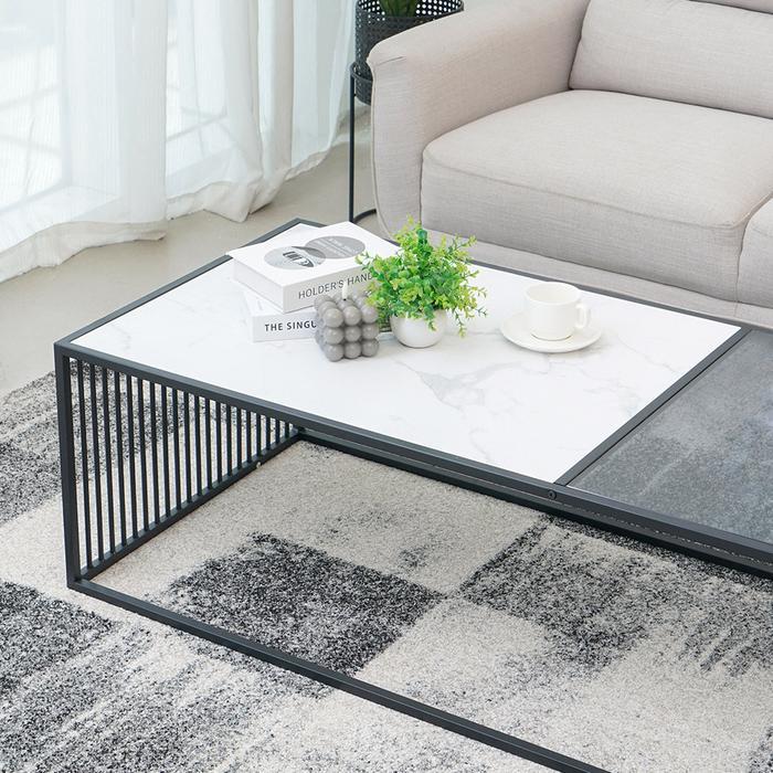 Informa Strington Meja Tamu Rectangle Transparan - Coffee Table Meja Ruang Tamu Serbaguna Meja Sofa