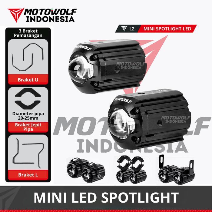 Motowolf Brontosaurus Lampu Sorot Motor Mini D2 Intelligent Light Sensor L2