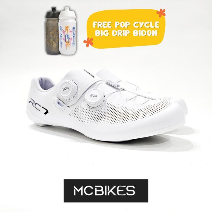 Sepatu Sepeda Shimano Road Bike Shoes SH-RC703 Wide - White